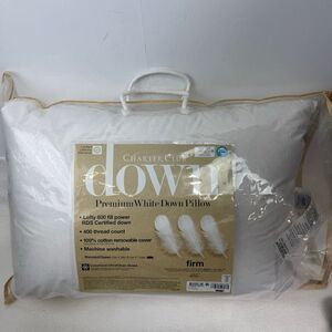 Charter Club White Down Firm Density Pillow, Standard/Queen